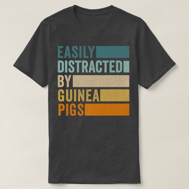 Camiseta Easily Distracted By Guinea Pigs145 (Frente do Design)