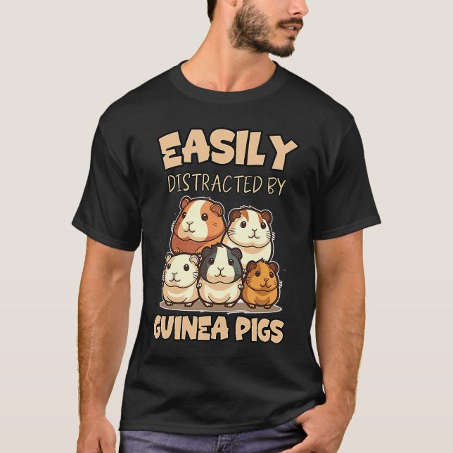 Camiseta Easily Distracted By Guinea Pigs Joke (Frente)