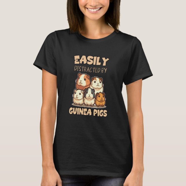 Camiseta Easily Distracted By Guinea Pigs Joke (Frente)