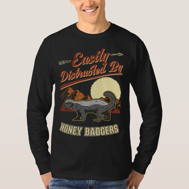 Camiseta Easily distracted by Honey Badgers (Frente)