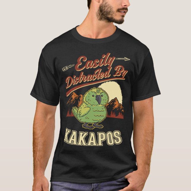 Camiseta Easily distracted by Kakapos Night Parrot Kakapo (Frente)