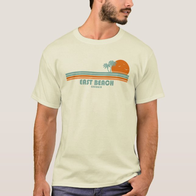 Camiseta East Beach Georgia Sun Palm Trees (Frente)