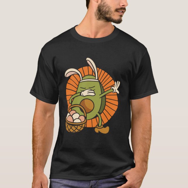 Camiseta Easter Bunny Avocado with Rabbit Ears and Basket o (Frente)