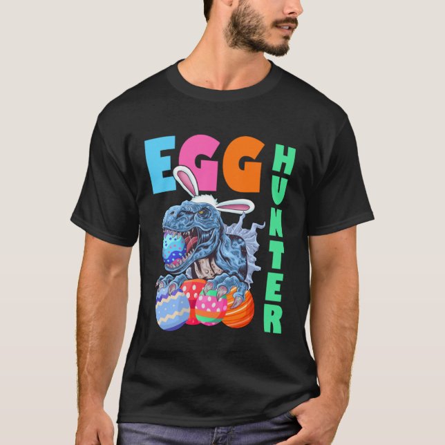 Camiseta Easter Bunny Dinosaur T Rex Children's Egg Hunt Ea (Frente)