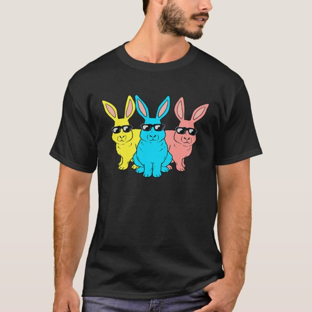 Camiseta Easter Bunny Hip Hop Trio Bunnies Funny Boys Girls (Frente)