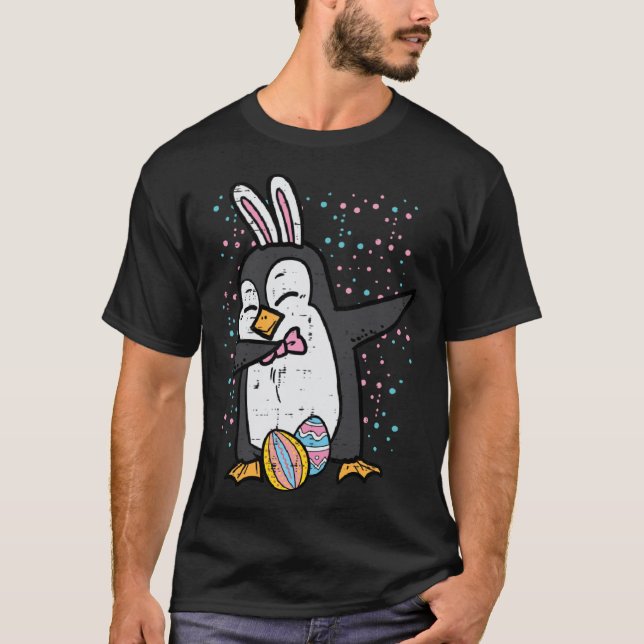 Camiseta Easter Bunny Penguin Dab  Dance Girls Boys Kids To (Frente)