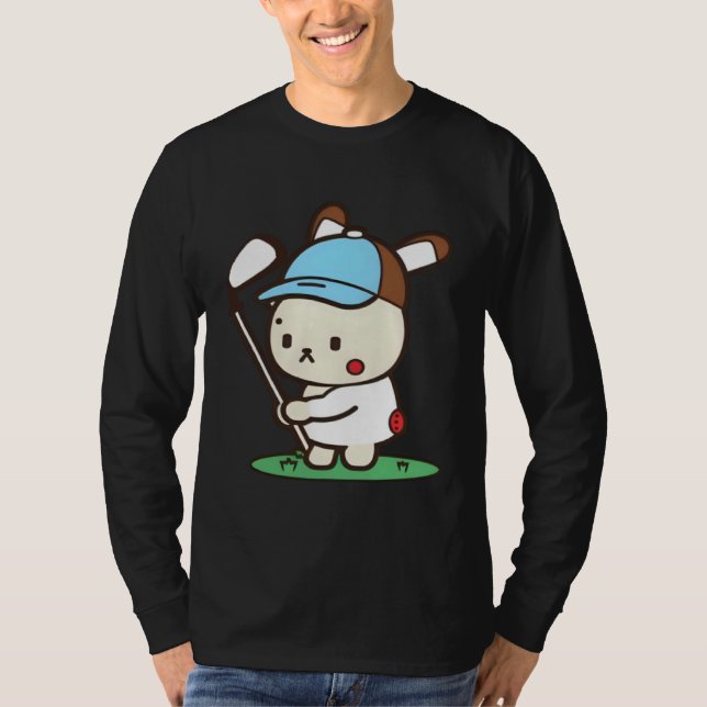 Camiseta Easter Bunny Playing Golf Golf Easter  1 (Frente)