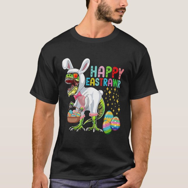 Camiseta Easter Bunny Rex Dinosaur Egg  2023 Happy EastRAWR (Frente)