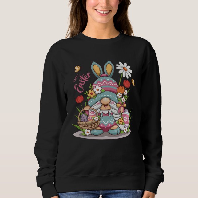 Camiseta Easter Bunny Spring Gnome Easter Egg Hunting And B (Frente)