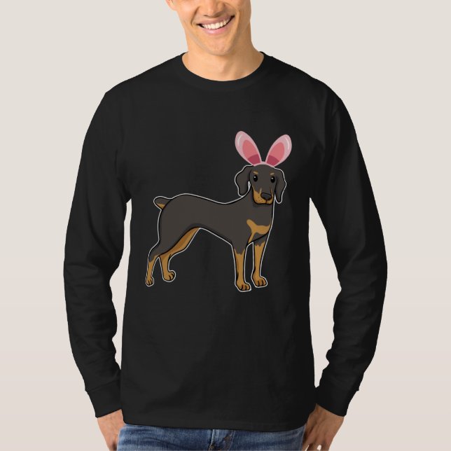 Camiseta Easter Egg Hunt Bunny Ear Doberman Easter Day 2023 (Frente)