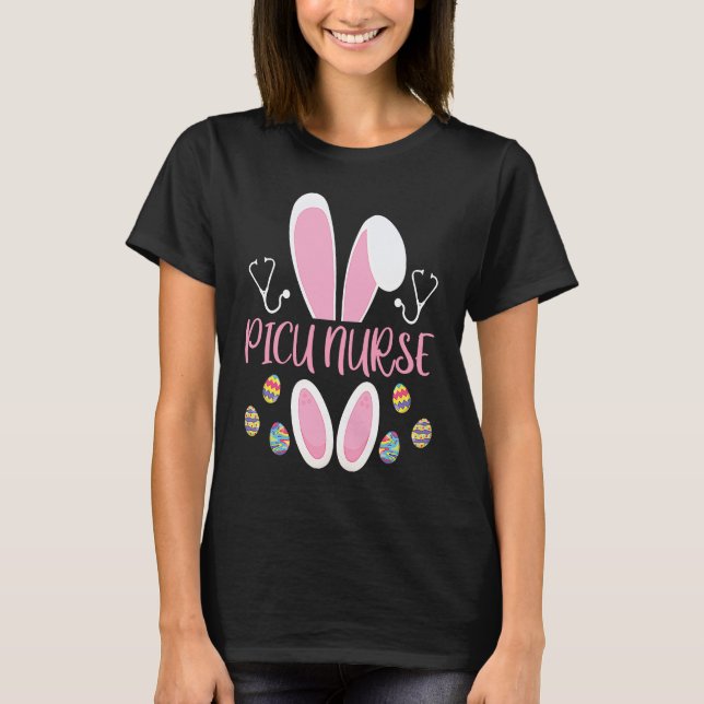 Camiseta Easter Egg Hunting Rabbit Rn Easter Day Bunny PICU (Frente)