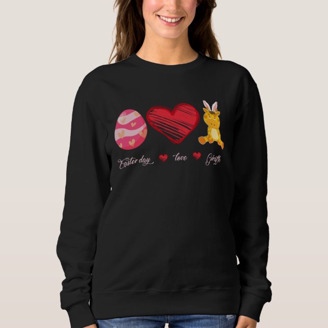 Camiseta Easter Egg Love Giraffe Bunny Animal Pet  Day (Frente)