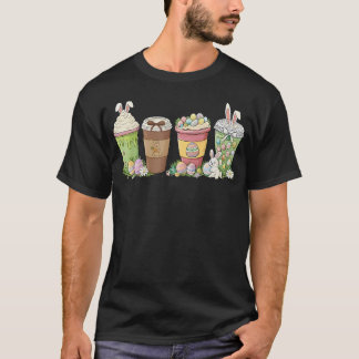 Camiseta Easter Eggs Coffee Bunny Cups Latte Iced Cream