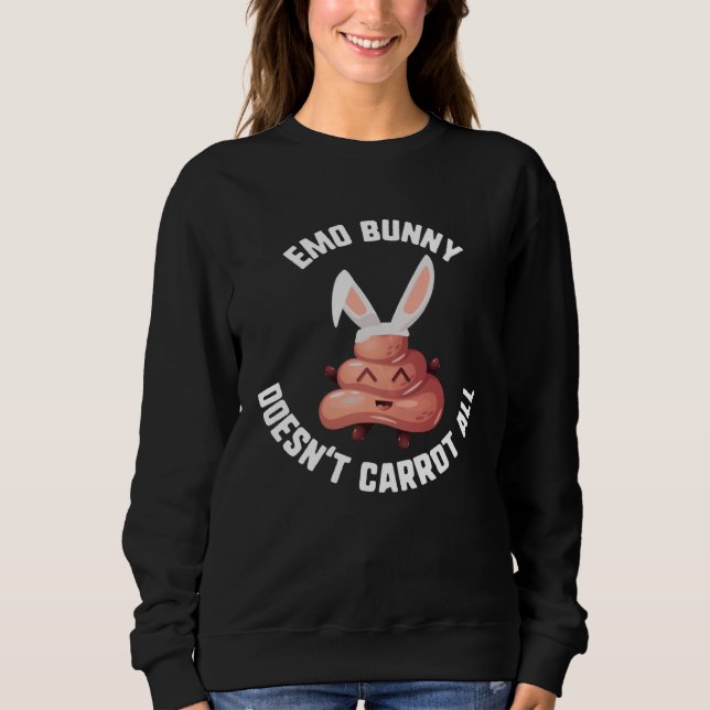 Camiseta Easter Emo Bunny Doesn't Carrot All Poop Bunny Ear (Frente)