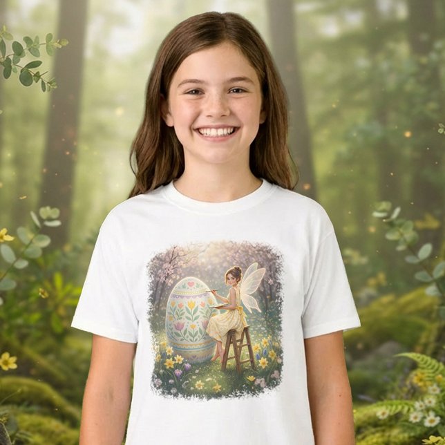 Camiseta Easter Fairy Painting Egg Spring (Criador carregado)