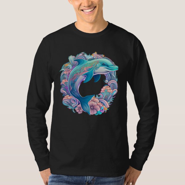 Camiseta Easter festive Illustration with charming Dolphin  (Frente)