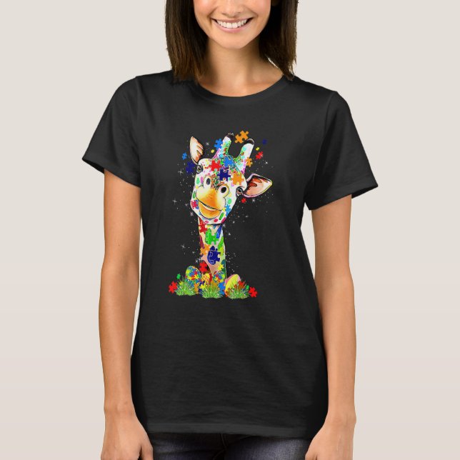 Camiseta Easter Giraffe World Autism Awareness Day (Frente)