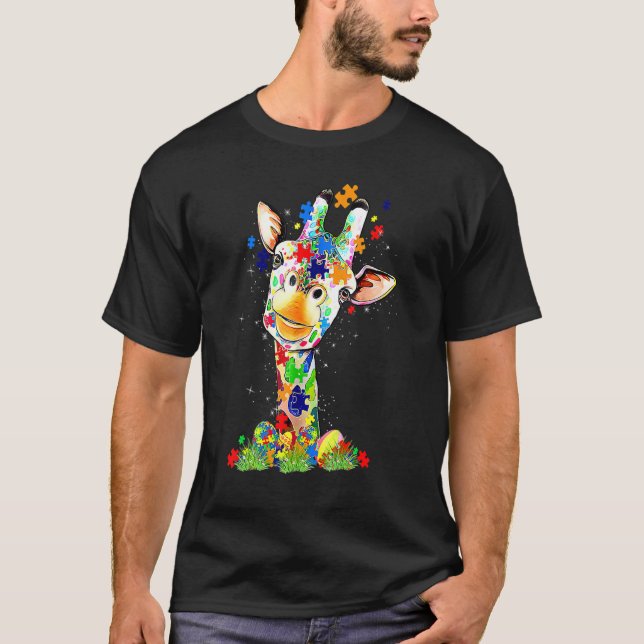 Camiseta Easter Giraffe World Autism Awareness Day (Frente)