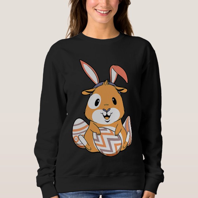 Camiseta Easter Guinea Pig With Bunny Ears & Eggs   Easter (Frente)