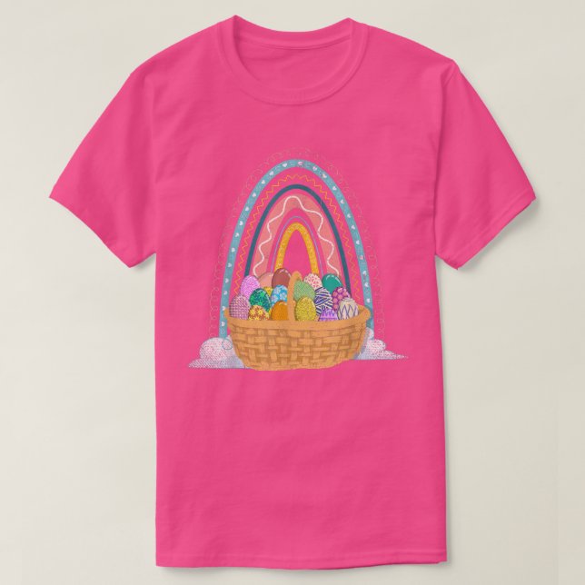 Camiseta Easter Holiday Easter Eggs Basket Rainbow Happy Ea (Frente do Design)