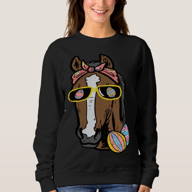 Camiseta Easter Horse Face Cowgirl Equestrian Women Girls K (Frente)
