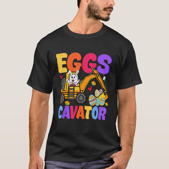 Camiseta Easter Kids Boys  Excavator Happy Easter EggsCavat (Frente)