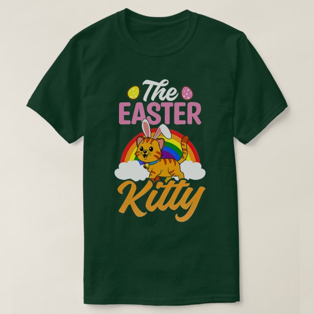Camiseta Easter Kitty Design Easter Cat  (Frente do Design)