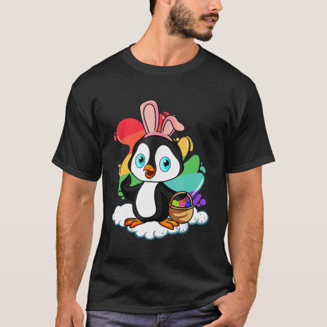 Camiseta Easter Penguin Easter Hunt Eggs Bunny Penguin  Eas (Frente)