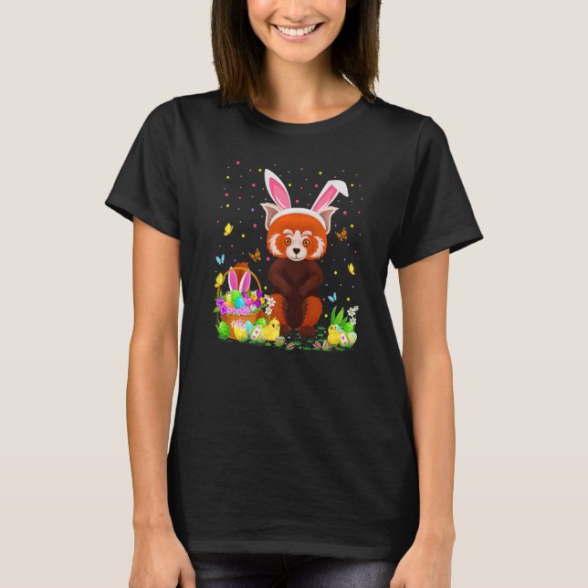 Camiseta Easter Red Panda Bunny Egg Hunting Red Panda Easte (Frente)