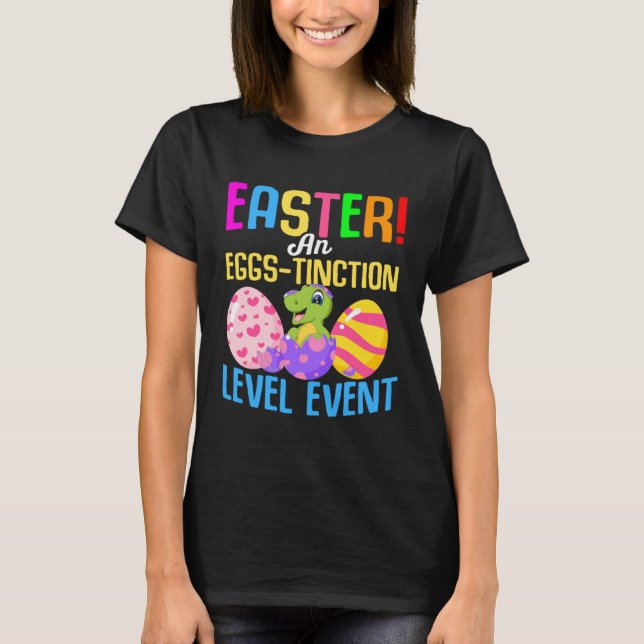 Camiseta Easter rex Dino Dinosaur Easter Eggs Bunny  1 (Frente)