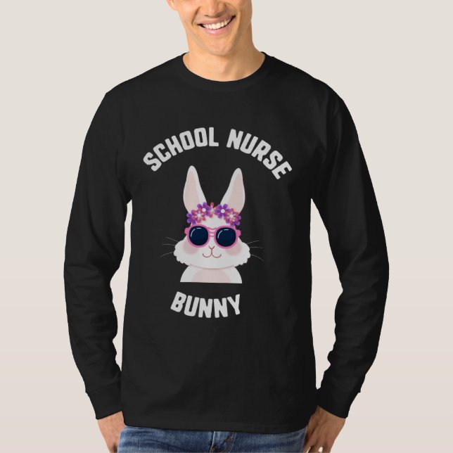 Camiseta Easter School Nurse Bunny Bunny Sunglasses Kids (Frente)