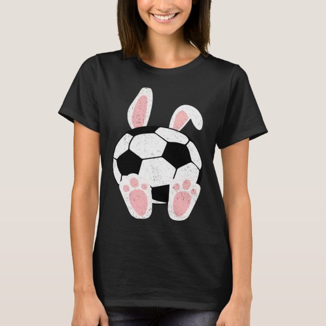 Camiseta Easter Soccer  Bunny Ears Ball Cute Rabbit Sport (Frente)