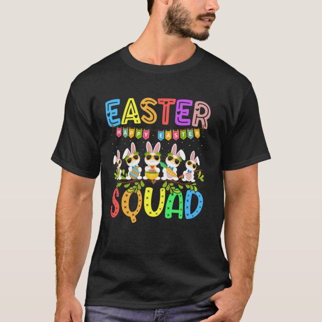 Camiseta Easter Squad Bunny Rabbit Happy Easter Day Party M (Frente)