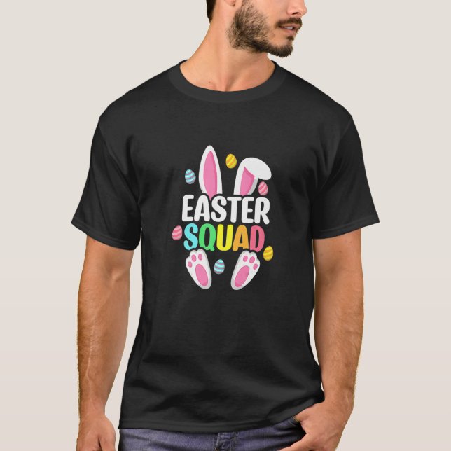 Camiseta Easter Squad Family Matching Easter Day Bunny Egg (Frente)