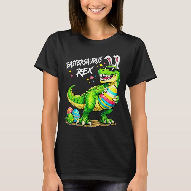 Camiseta Eastersaurus Rex Dinossauro Divertido Páscoa T Rex (Frente)