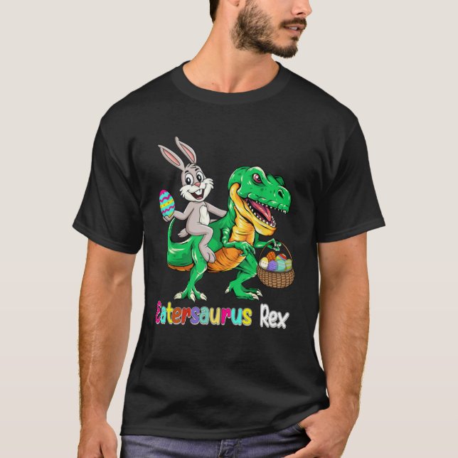 Camiseta Eastersaurus Rex Trex Easter Bunny Dino Boys Kids  (Frente)