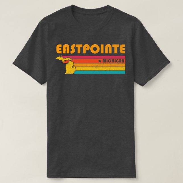 Camiseta Eastpointe Michigan Vintage afligiu Souvenir (Frente do Design)