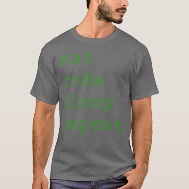 Camiseta Eat Code Sleep Repeat (Frente)