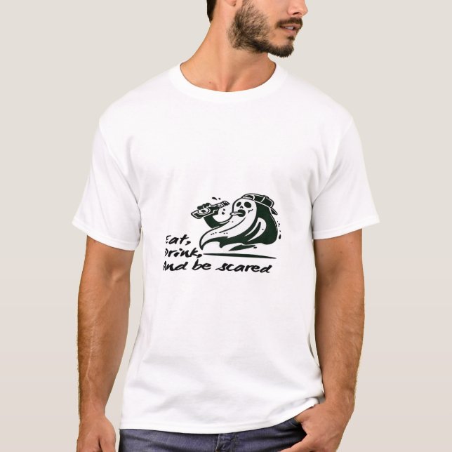 Camiseta Eat Drink And Be Scary Spooky Club Cool Unique (Frente)
