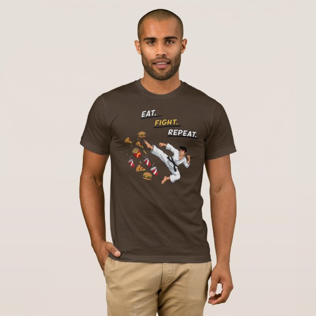 Camiseta Eat Fight Repetir Karate (Frente Completa)
