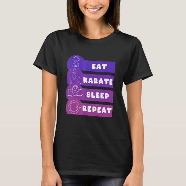 Camiseta Eat Karate Sleep Repeat (Frente)