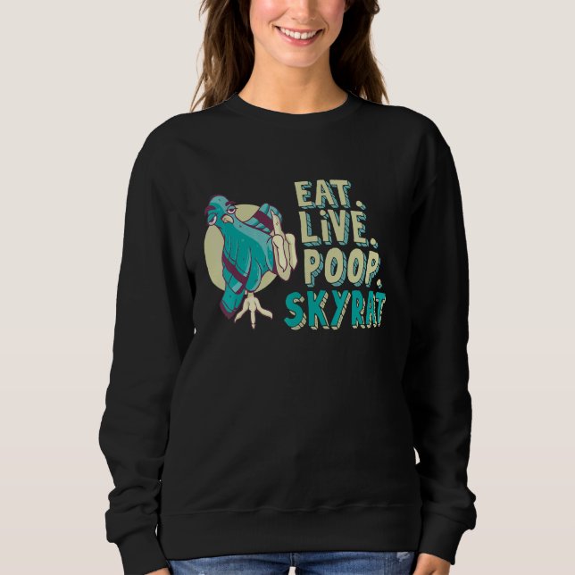 Camiseta Eat Live Poop Skyrat Flying Animal Pigeon (Frente)