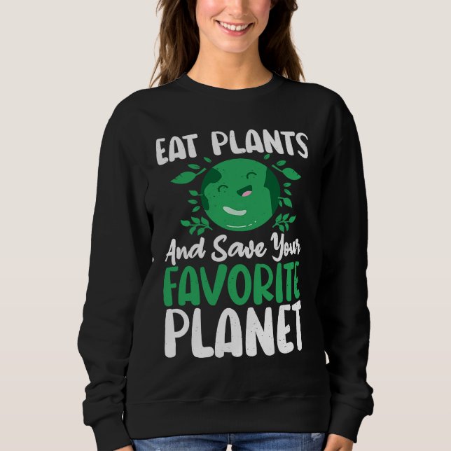 Camiseta Eat Plants And Support Earths Day Save Planet (Frente)