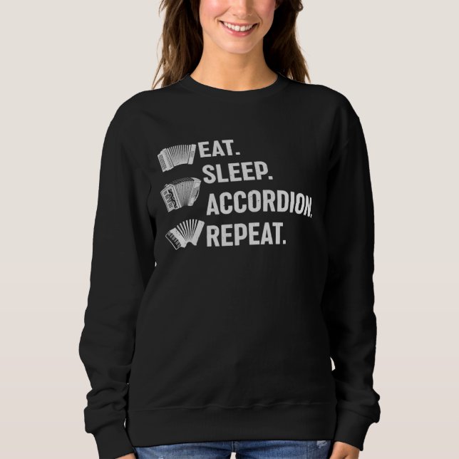 Camiseta Eat Sleep Accordion Repeat Accordion Instrument Mu (Frente)