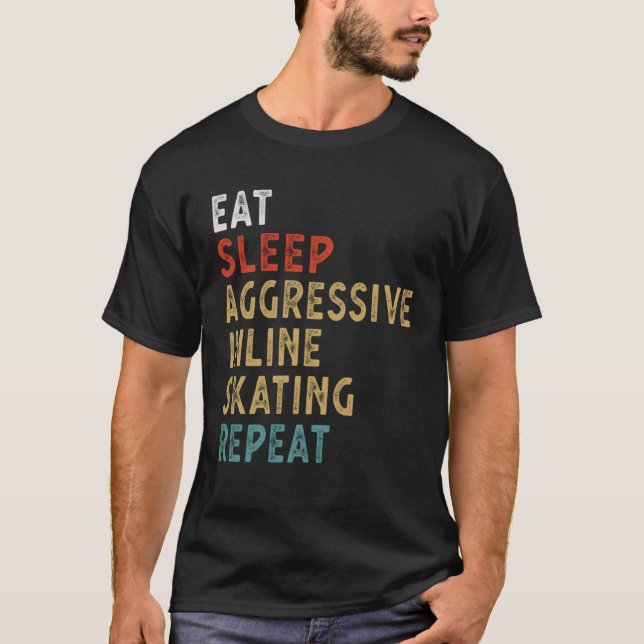 Camiseta Eat Sleep Aggressive Inline Skating Repeat  Player (Frente)