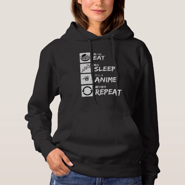 CAMISETA EAT SLEEP ANIME REPEAT (Frente)