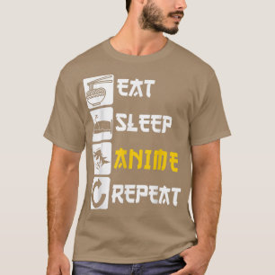Camiseta Eat Sleep Anime Repeat  Manga Japan Saying Cosplay