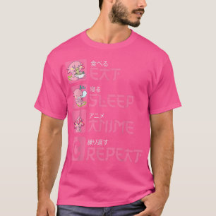 Camiseta Eat Sleep Anime Repete Aolotl Kawaii Anime Manga J