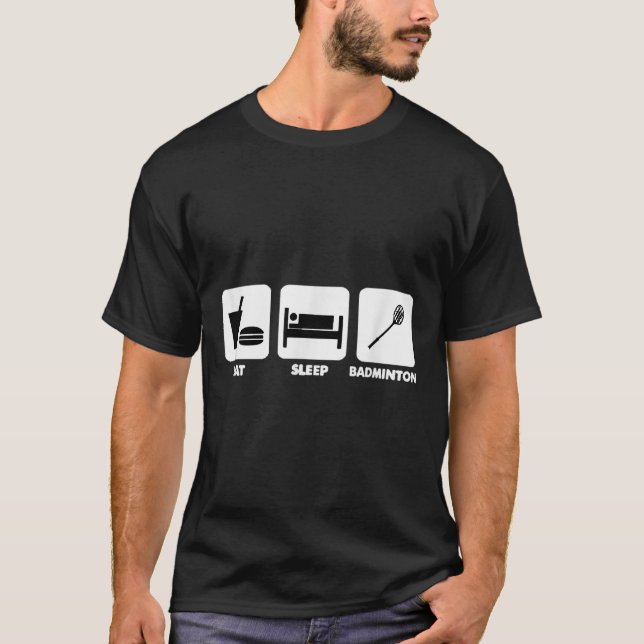 Camiseta Eat Sleep Badminton  (Frente)