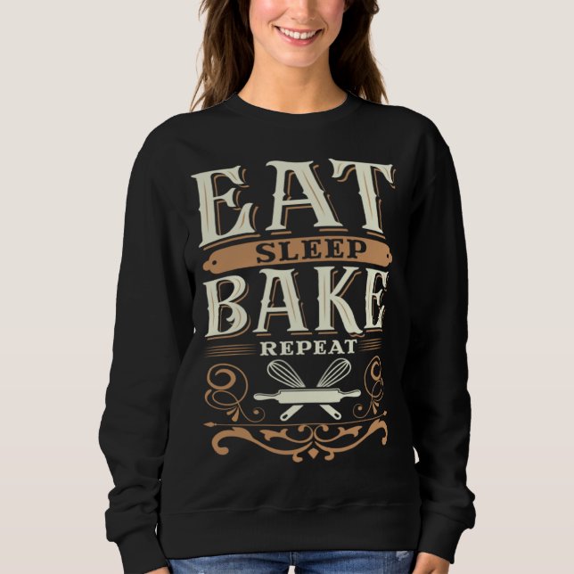 Camiseta Eat Sleep Bake Repeat (Frente)